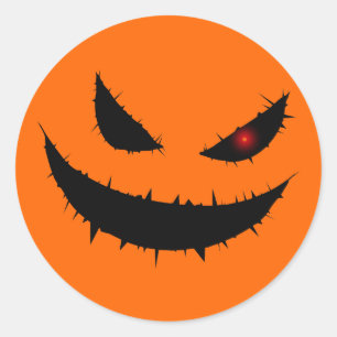 Scenary Pumpkin Face Ronde Sticker