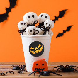 Scenary Pumpkin Face Ronde Sticker