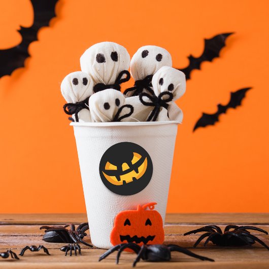 Scenary Pumpkin Face Ronde Sticker