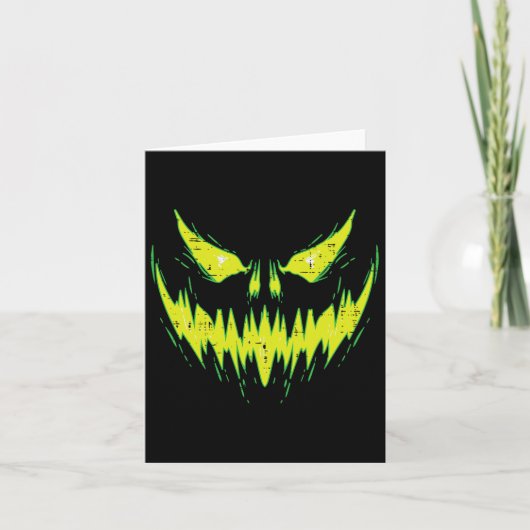 Scenary Pumpkin Jack O Lantern Face Halloween Mann Kaart (Voorkant)