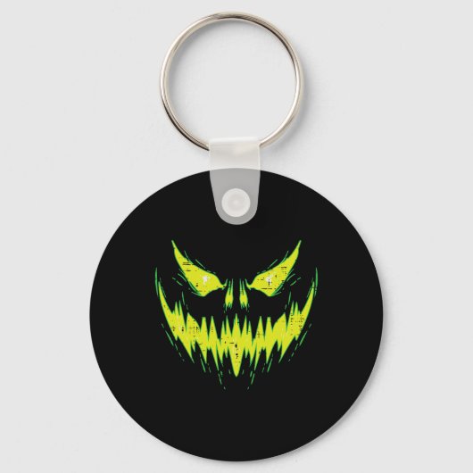 Scenary Pumpkin Jack O Lantern Face Halloween Mann Sleutelhanger (Voorkant)
