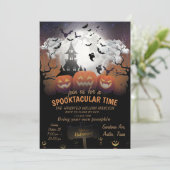 Scenary Pumpkin Night Party Planner Uitnodiging (Staand voorkant)