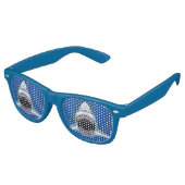Scenary Shark Mascot Cool Blue Party Retro Zonnebril (Gekanteld)