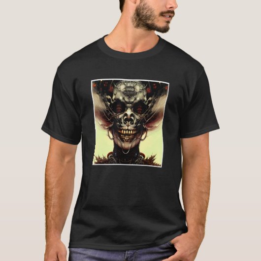 Scenary Skull Horror Nightmare Creepy Face Unique  T-shirt (Voorkant)