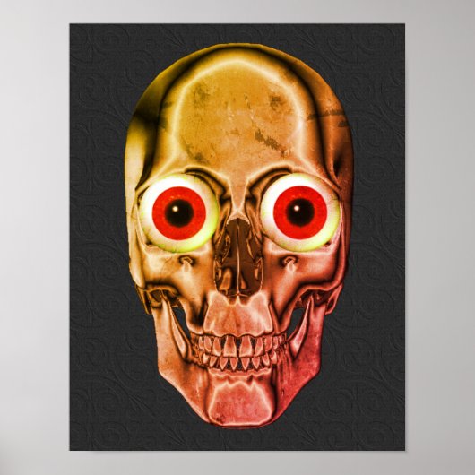 Scenary Skull Red Eyeballen Poster (Voorkant)