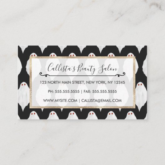 Scenary White Halloween Waterverf Pattern Kortingskaartje (Achterkant)