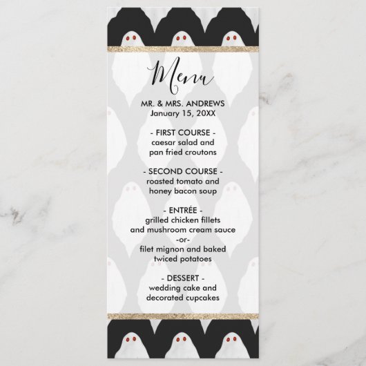 Scenary White Halloween Waterverf Pattern Menu (Voorkant)