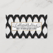 Scenary White Halloween Waterverf Pattern Visitekaartje (Voorkant)