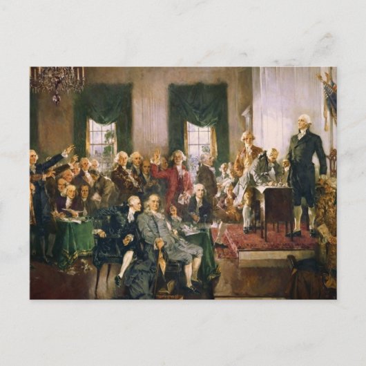 Scène bij de ondertekening van de Grondwet Briefkaart (Voorkant)