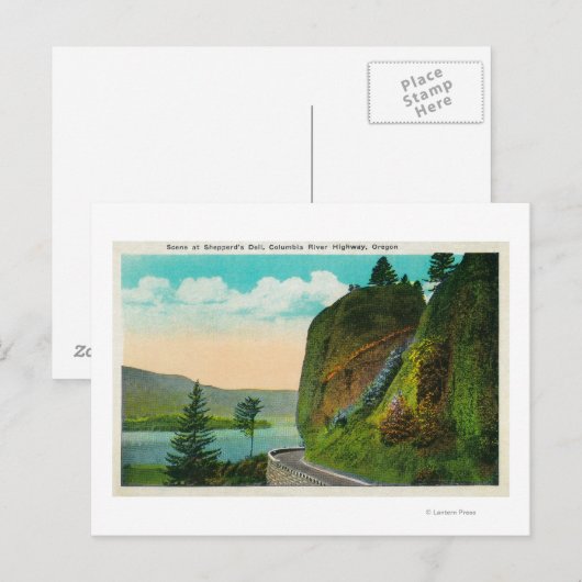 Scene bij Shepperd's Dell op Columbia River Briefkaart (Voorkant / Achterkant)
