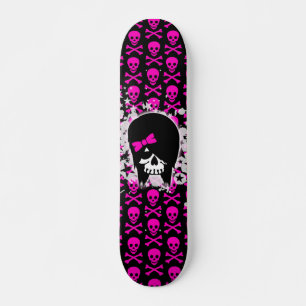 Scene Girl Skull Skateboard