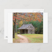 Scene Historic Log Cabin in Smoky Briefkaart (Voorkant / Achterkant)
