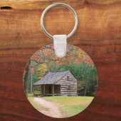 Scene Historic Log Cabin in Smoky Sleutelhanger (Voorkant)