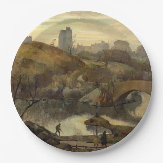 Scene in Central Park (New York City, NY, VS) Papieren Bordje (Voorkant)