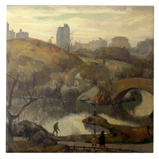 Scene in Central Park (New York City, NY, VS) Tegeltje (Voorkant)