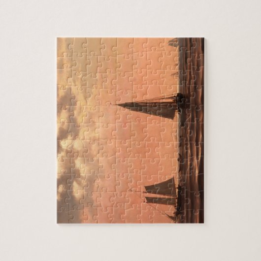 Scène in de Noordzee met scheepspuzzel Legpuzzel (Verticaal)