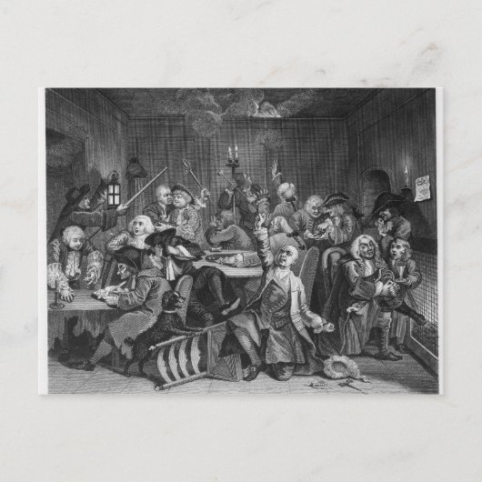 Scène in een gaminghuis briefkaart (Voorkant)