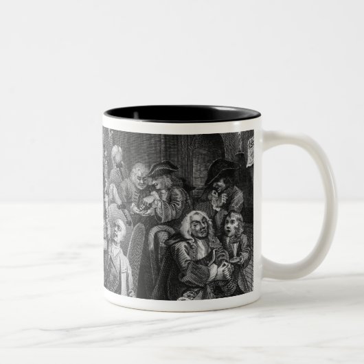 Scène in een gaminghuis tweekleurige koffiemok (Rechts)