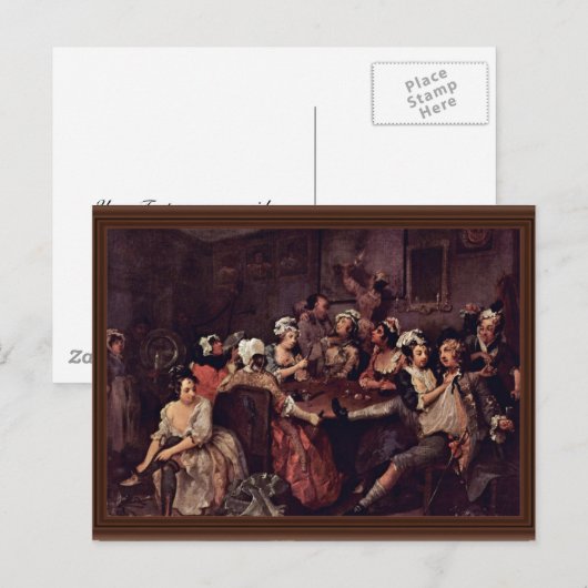 Scene in een Tavern " door Hogarth William Briefkaart (Voorkant / Achterkant)