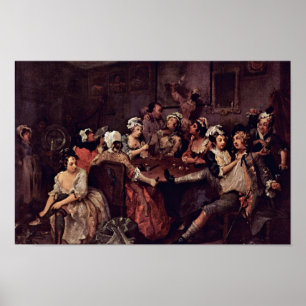 Scene in een Tavern " door Hogarth William Poster