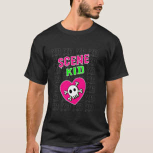Scene Jongere Neon Schedel XD T-shirt