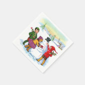  scene Kerst Vakantie papier servetten (Hoek)