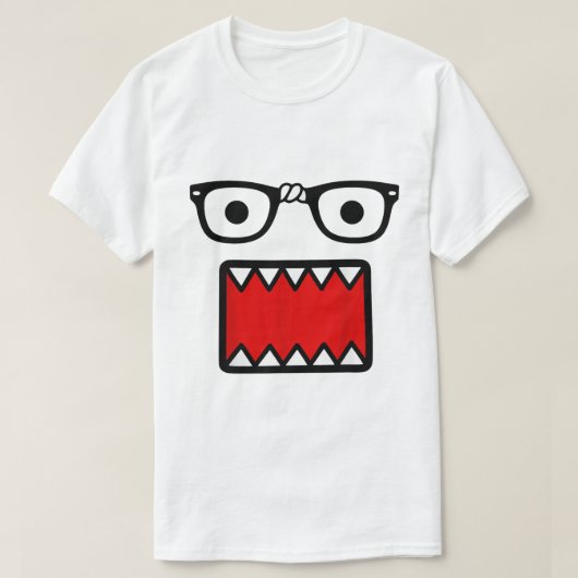 Scene Kid Bril & Cartoon Mond Design T-shirt (Design voorkant)