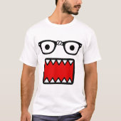 Scene Kid Bril & Cartoon Mond Design T-shirt (Voorkant)