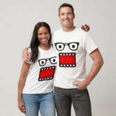 Scene Kid Bril & Cartoon Mond Design T-shirt (Unisex)