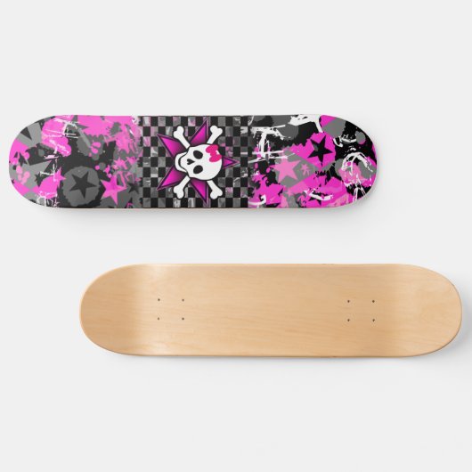 Scène Kind Girly Skull Skateboard Deck (Horizontaal)