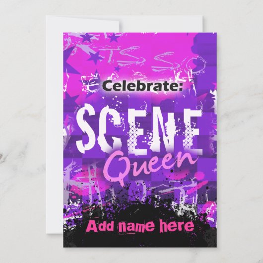 Scène Koningin Verjaardagsfeestuitnodiging Kaart (Achterkant)