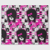 Scène Meisje Schedel Wrapping Paper Cadeaupapier (Vlak)