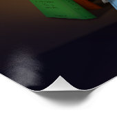 Scène met cello en muziekstandaard perfect poster (Hoek)