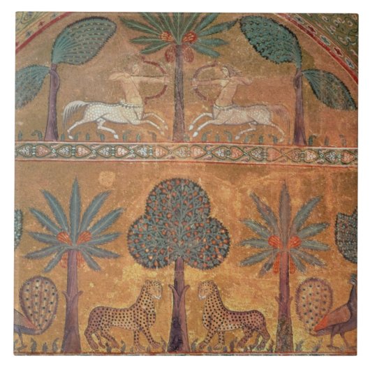 Scene met Centauriërs, van de kamer van koning Rug Tegeltje (Voorkant)