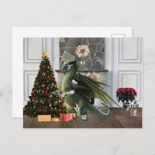 Scène met kerstboomstructuur briefkaart (Voorkant / Achterkant)