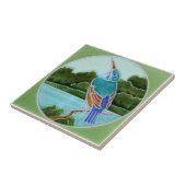 Scene met Kingfisher c1900 T+R Boote Antiek Repro Tegeltje (Zijkant)