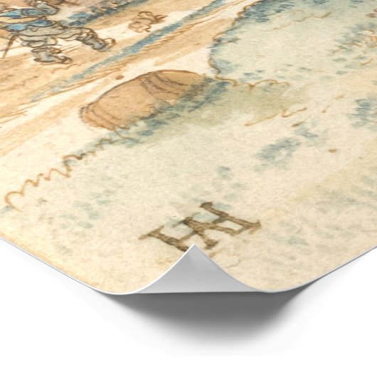 Scene met tower - Hendrick Avercamp Fine Art Poste Poster (Hoek)