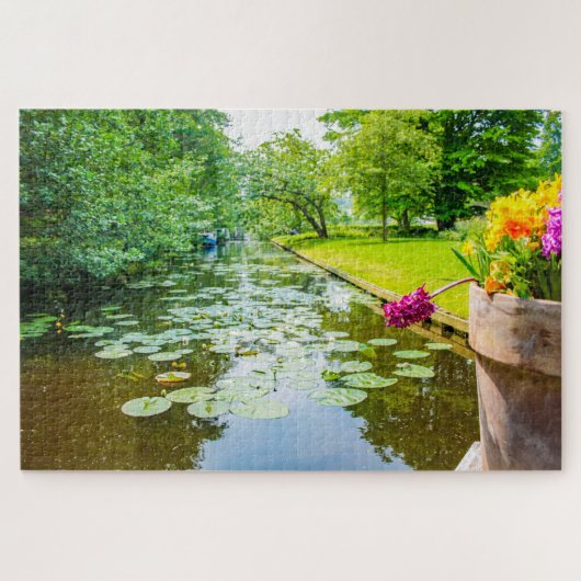 Scene met water en waterlib, Nederland Legpuzzel (Horizontaal)