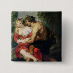 Scene of Love, The Gallant Conversation Vierkante Button 5,1 Cm