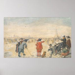 Scène op het ijs - Hendrick Avercamp Fijne Kunst P Poster