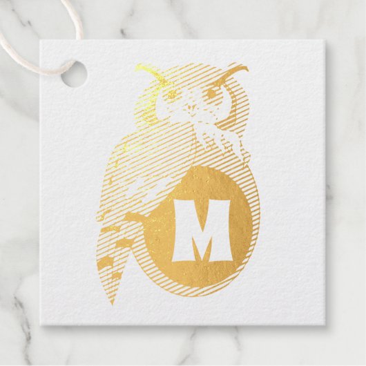 Scène Owl Monogram Bedankjes Labels (Voorkant)