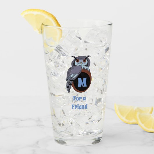 Scène Owl Monogram Glas (Voorkant ijs)