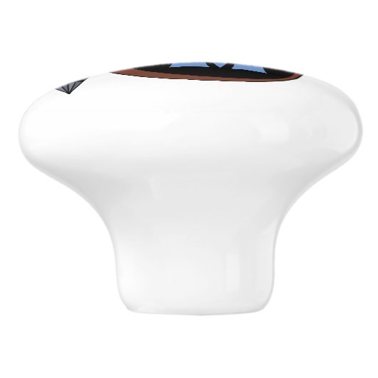 Scène Owl Monogram Keramische Knop (Zijkant)