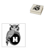 Scène Owl Monogram Rubberstempel (Gestempeld)