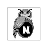 Scène Owl Monogram Rubberstempel (Afrduk)