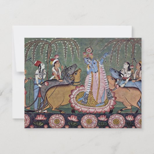 Scene Râgmâlâ Series: Krishna met z'n vlot. Kaart (Voorkant)