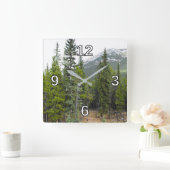 Scene Square Clock in de bosbouw en in de bergen Vierkante Klok (Huis)