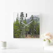 Scene Square Clock in de bosbouw en in de bergen Vierkante Klok (Huis)