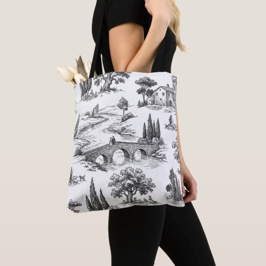 Scène Toile de Jouy kunst Tote Bag (Dichtbij)