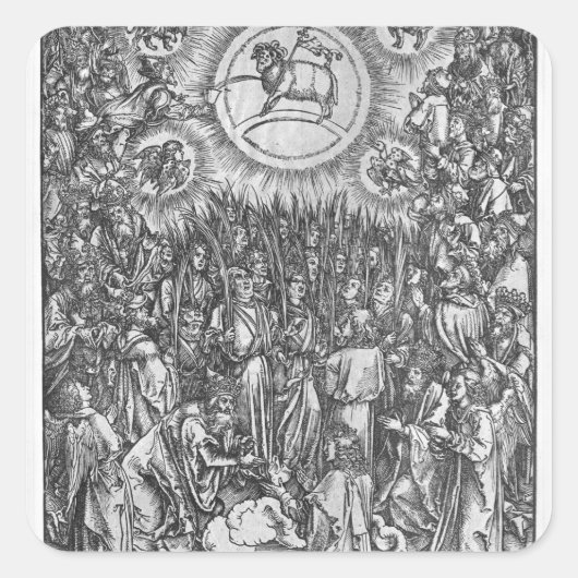 Scène uit de Apocalyps, Adoration of the Vierkante Sticker (Voorkant)